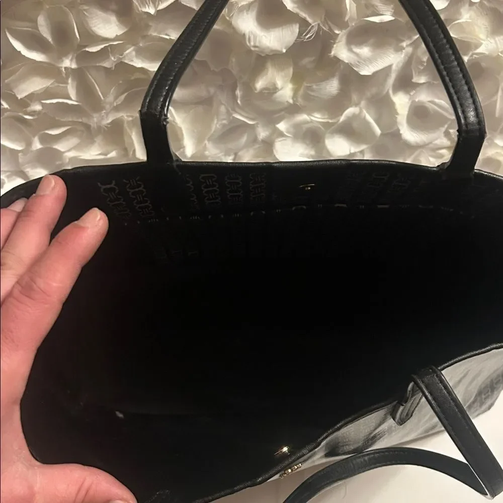 Tory Burch Black and White Geometric Tote